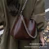Premium retro bag women's 2025 new trendy fashion texture shoulder underarm bag commuter messenger bucket bag