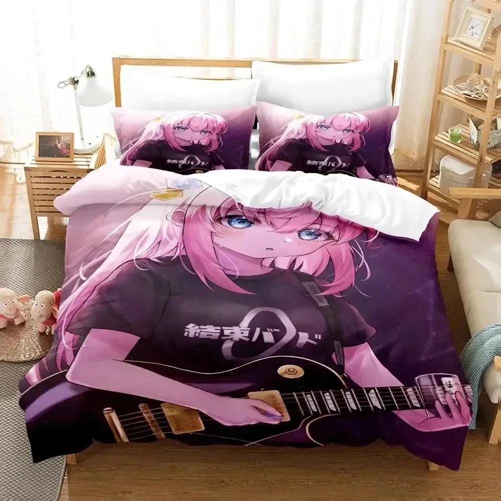 3D Print Anime Hitori Gotoh Bocchi the Rock Comfortable Duvet Quilt Cover Pillowcase Bedding Set Bedroom Decoration Home Textile