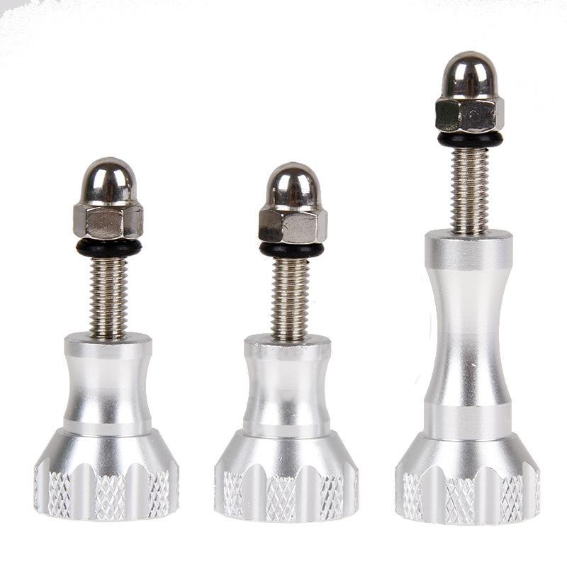 

3Pcs Aluminum Thumb Knob Bolt Screw 2 Short + 1 Long For 7 6 5 4 Yi 4K Sjcam SJ4000 H9 Case Tripod Mount Cam Accessory срібний