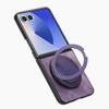 For Samsung Galaxy Z Flip7 5G Phone Case with Rotating Kickstand Stress Relief Retro Leather Back Cover