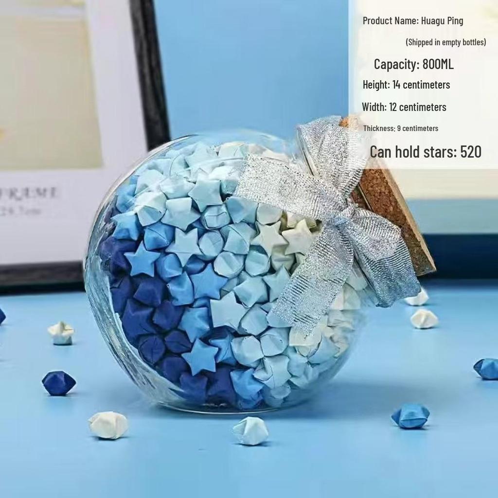 DIY Cork Star Wishing Drift Bottle - Clear Glass Ocean Lucky Star Bottle