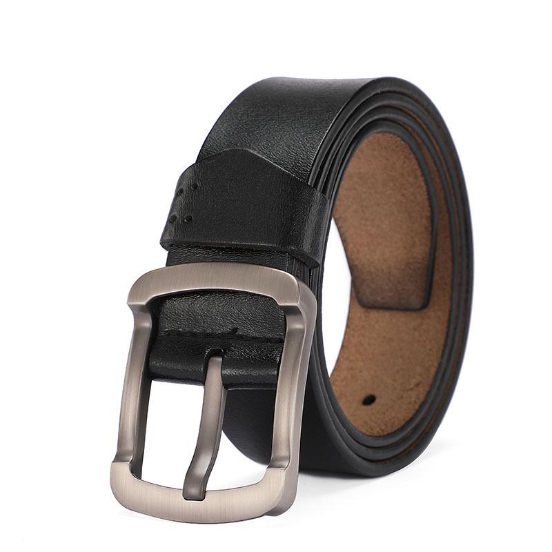 Men's Genuine Leather Casual Belt with Pin Buckle - Full Cowhide Waistband
