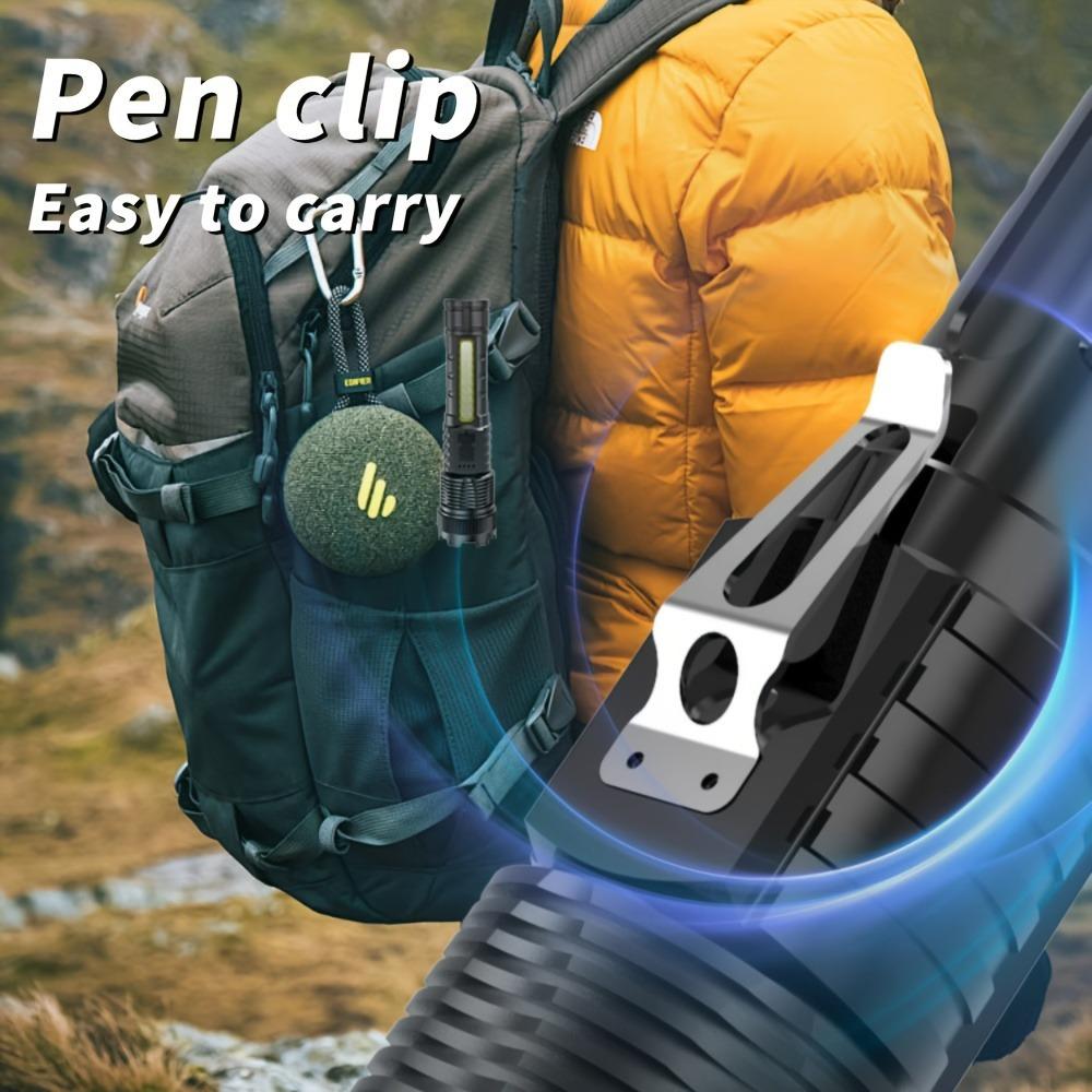 2pcs Rechargeable Zoomable Super Bright Flashlight for Emergency Power Outage, for Outdoor Camping, Hurricane