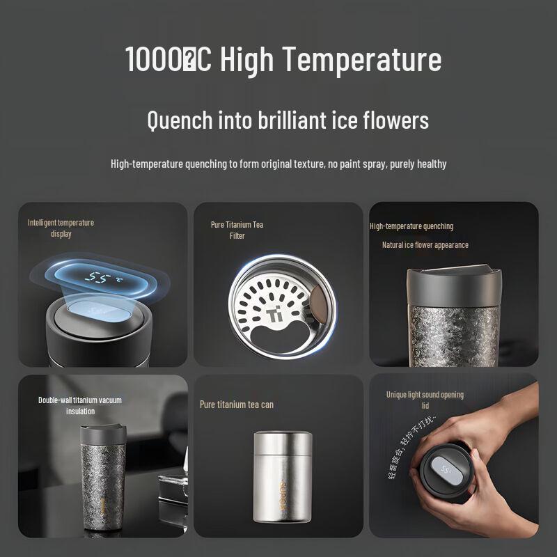 SUPOR Pure Titanium Smart Temperature-Display Business Thermal Bottle Gift Set