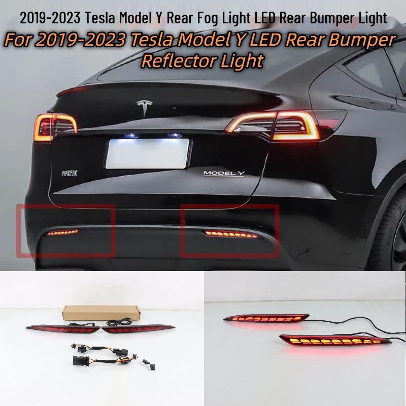 LED Flowing Water Rear Fog Light for 2019-2023 Tesla Model Y
