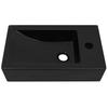 Vasque - vidaXL - Céramique Noir - 46 x 25,5 x 12 cm - Trou de robinet - Montage facile