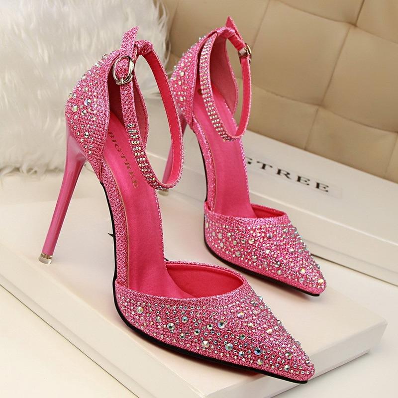 Promotion Women Pumps High-heels Shoes Woman Sandals Fashion Crystal Sexy Party Shoes Ladies Casual Princess Shoes Female New