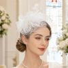 Women's Formal Fascinator Headpiece with Mesh Net Feather Detail Tea Party Styling for Wedding Guest Looks and Parties