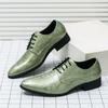Men's Glossy Patent Leather Pointed Toe Dress Shoes, Size 48 - Perfect for Weddings and Formal Business Occasions
