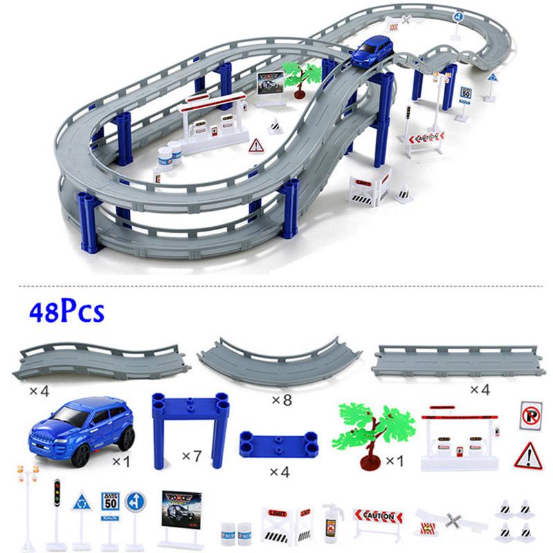 Electric Racing Rail Car Kids Train Track Model Toy Railway Track Racing Road Transportation Building Slot Sets Toys