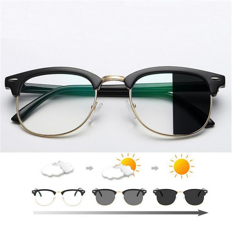 1.56 Aspheric Green Film Sun Photochromic Prescription Eyeglasses Anti Blue Light Nearsighted Glasses Diopter -0.5 -1 To -6.0