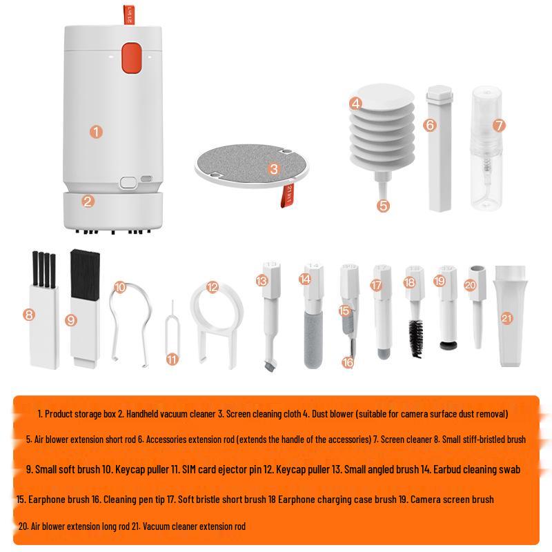 Set Multifunzione 22-in-1 per Pulizia Profonda di Tastiera, Auricolari, Schermo e Rimozione Polvere dal Computer
