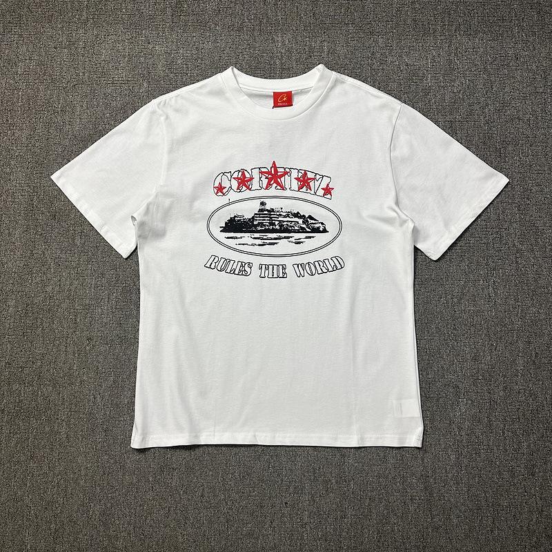 Corteiz Alcatraz Series T-shirt Short-sleeved Letter Logo Printed Men's and Women's Double Yarn Fashion Casual Short-sleeved Tide