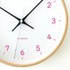 KATOMOKU plywood clock, 22cm, pink, km-121LPRC, wall clock with continuous second hand, 25.2cm diameter (radio-controlled clock)