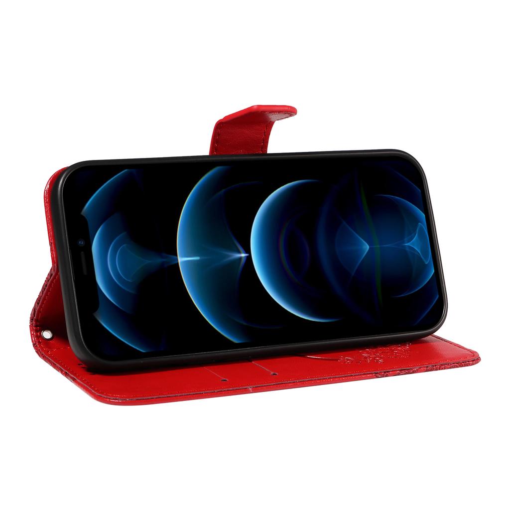 For iPhone 13 Pro Leather Case Butterfly Imprinted Stand Wallet Phone Cover