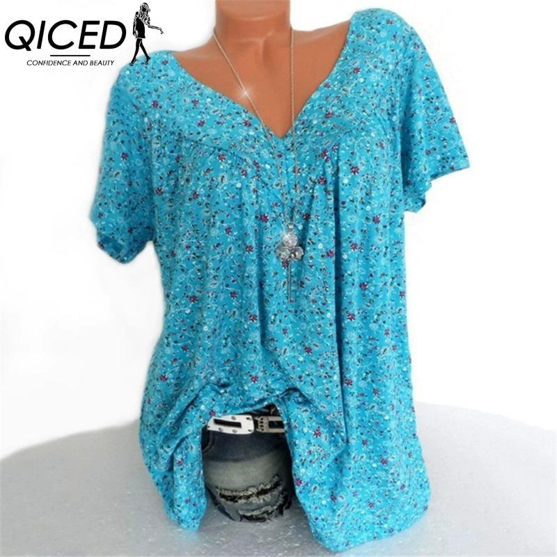 QICED Dame Mote Casual Kortermet V-hals Bluser & Skjorter