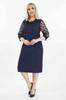 Women's Big Size Dress Polka Dot Flocked Sleeve Plus Size Dress 9B-2141