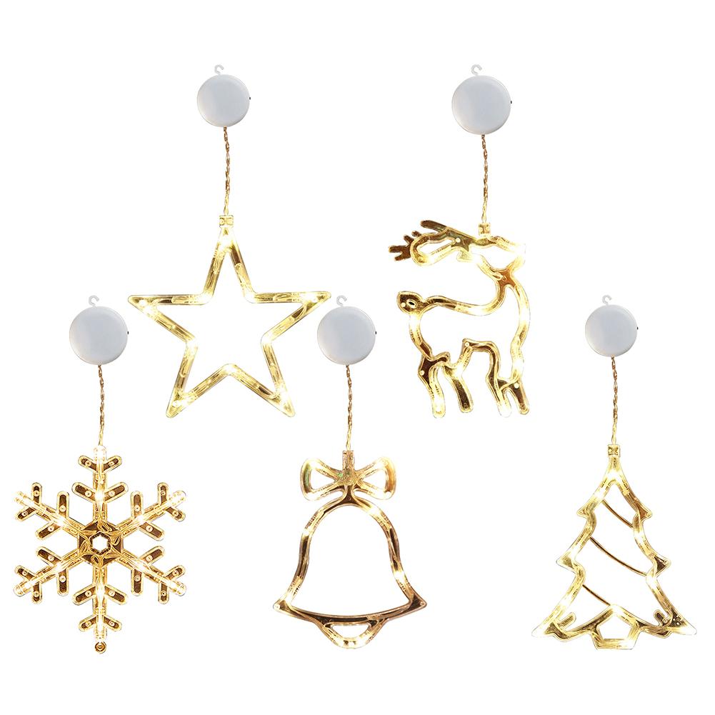 3 Pack Christmas Window Decoration Light Battery Operated Window Hanging Light with Suction Cup Christmas Home Shop Party Gifts