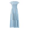 Mode Damen Freizeitkleid Mittellang Boho Schmetterlingsärmel A-Linie Langes Kleid