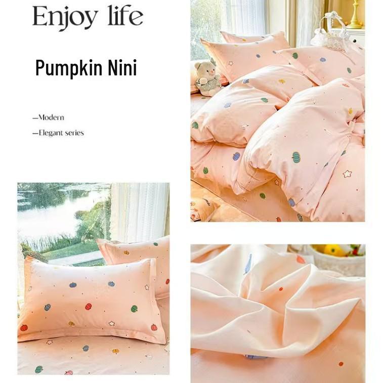 Class A Pure Cotton Bed Sheet, Duvet Cover, and Pillowcase Set – Available in Three-Piece or Four-Piece, All Seasons, Home/Homestay