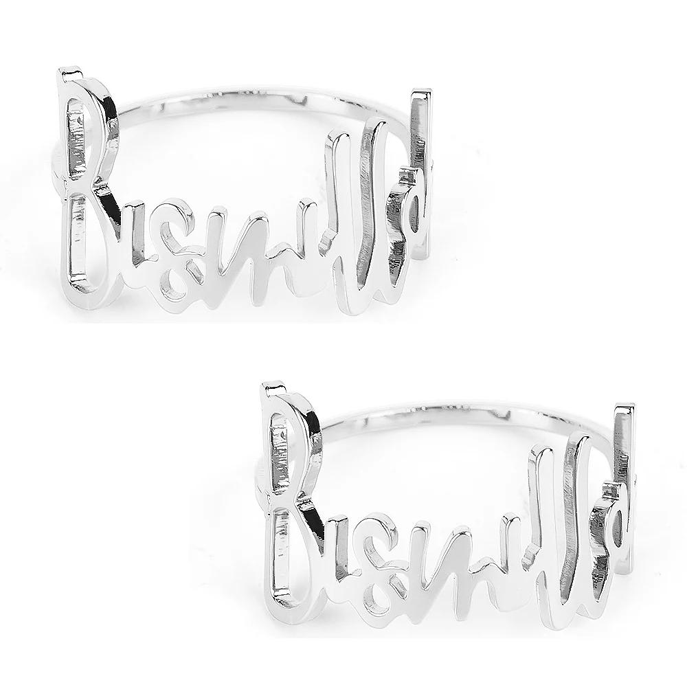 Letter Napkin Ring Wedding Hotel Table Supplies Circle Tableware Silver Gold Letter Ring Party Decoration Gifts Family Gathering