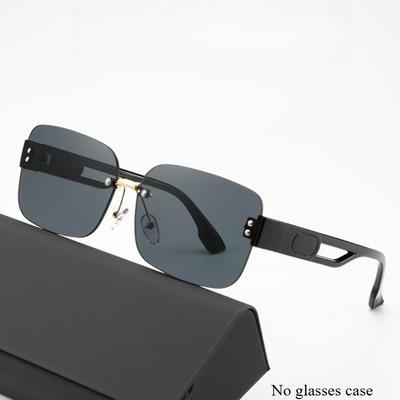 1PCS Rimless Sunglasses Gradient Lenses UV400 Protection Vintage Korean Style Rectangular Shades for Women Men