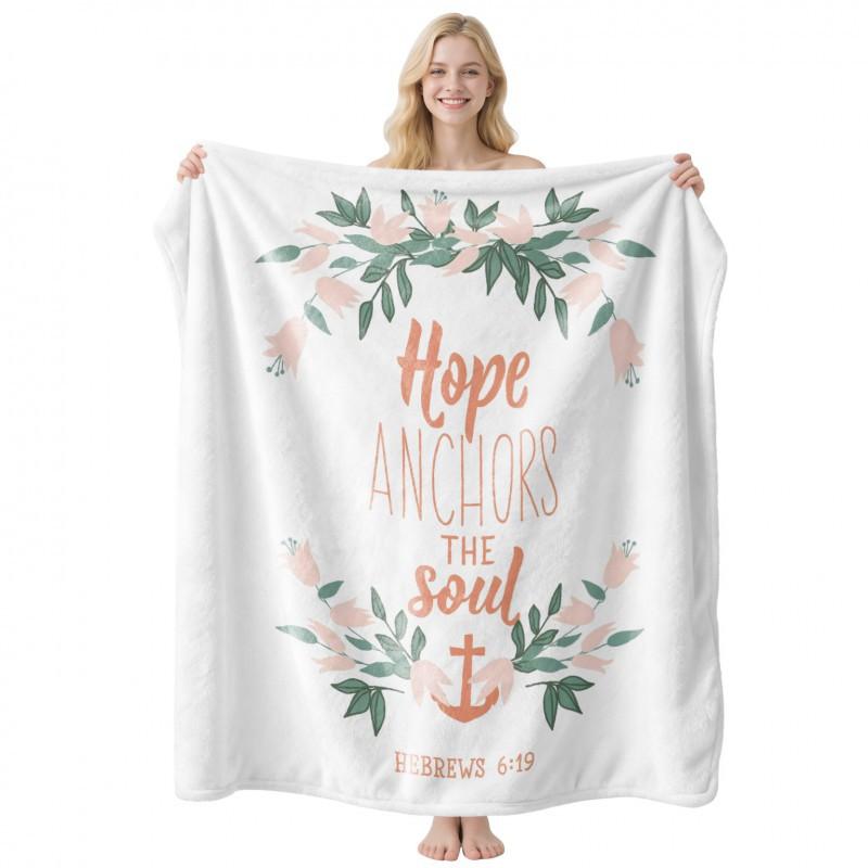 Soft Fleece Blanket With Customizable Gift Text Print Sofa Nap Or Air Conditioning Use
