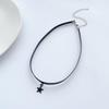 Cute Star Five-pointed Star Black PU Neck Strap Choker Collar Choker Short Clavicle Chain Necklace Women's Accessories Ornaments