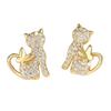Eco-friendly Minimalist Cat Stud & Dangle Earrings - Retro & Popular Korean Jewelry