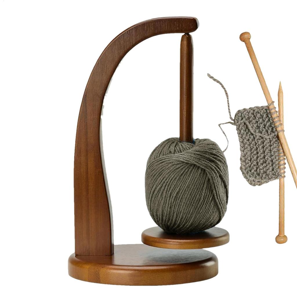 Wooden Yarn Holder Crochet Yarn Holder Spinnings Knitting Tools Rotating Magnetic Thread Spool Wool Ball Winder Rotation Spinner