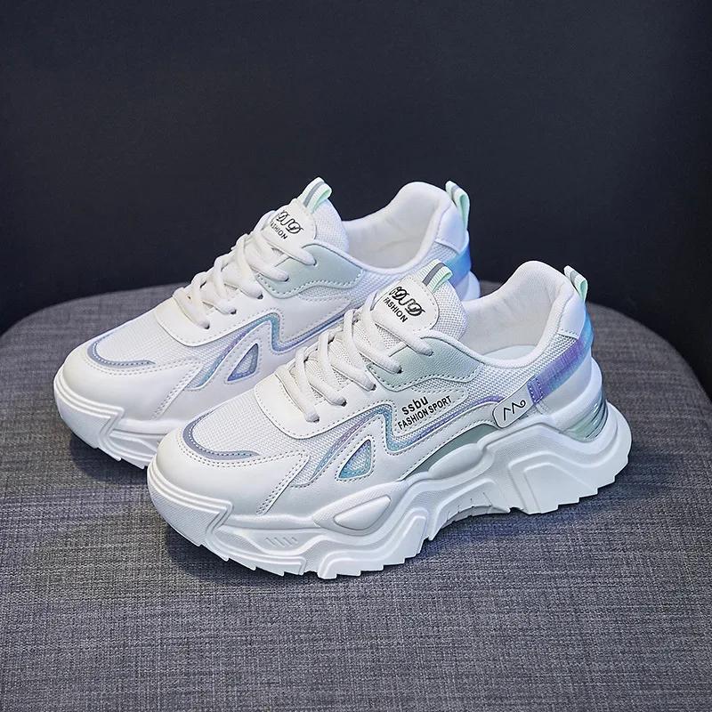 Fashion 2025 Sneakers Women Platform Flat Shoes Woman Shoes Green Casual Trainers Ladies Chunky Sneakers Women Shoes