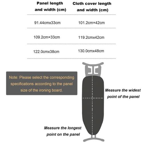 Ironing Board Cover, Boat-shaped, Available In a Variety of Styles and Sizes, Easy To Install, Durable for Ironing, and Suitable for Steam Irons (Size