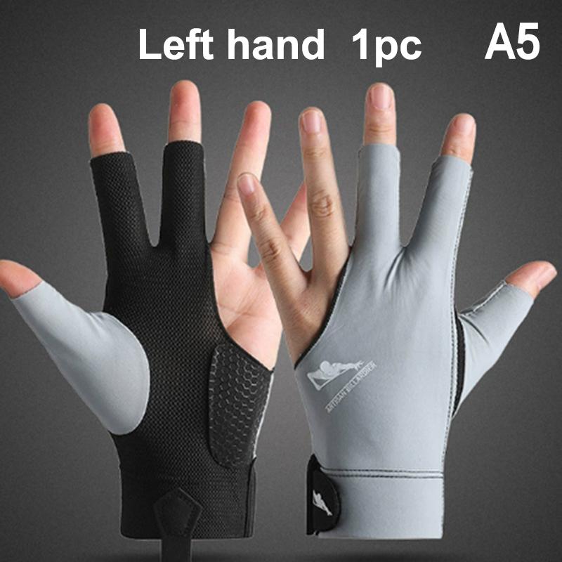 Перчатка для бильярда Левая Правая Рука Три Пальца Открыты Бильярдная Перчатка Нескользящие Наклейки Эластичность Бильярдные Тренировочные Перчатки A5