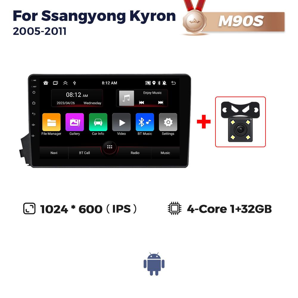 Navifly Wireless Carplay Android Auto Car Radio 2Din Stereo For SsangYong Kyron Actyon 2005-2011 GPS Head Unit Multimedia Player
