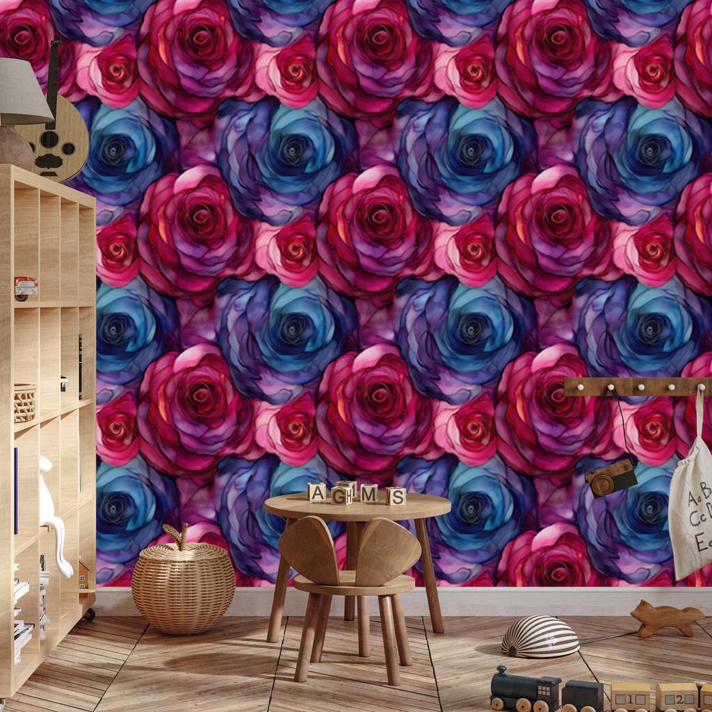 Ink Wallpaper Purple, Burgundy and Blue for Living Room and Bedroom 50x1000