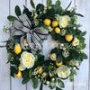Artificial Lemon Peony Wreath Wall Hanging Decor Door Home Festival Party Decoration