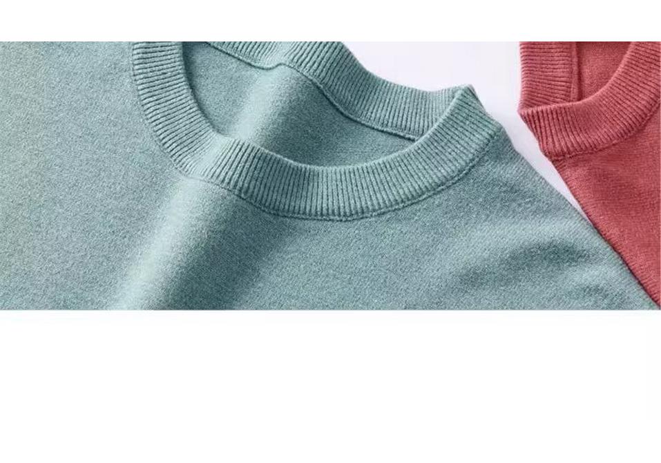 Trendy Harajuku Style Core-Spun Yarn Knitwear – Versatile No-Iron Round Neck Sweater