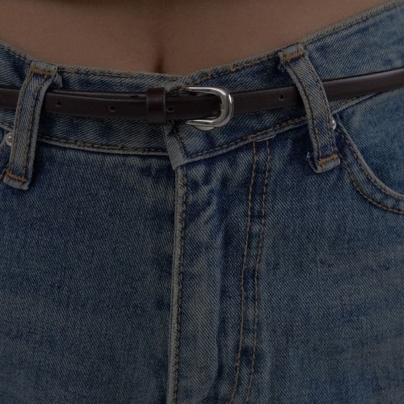 

ИЗВИНИТЕ СЛИШКОМ МНОГО ЛЮБВИ Минималистичный Кожаный Тонкий Ремень_2 Цвета BROWN