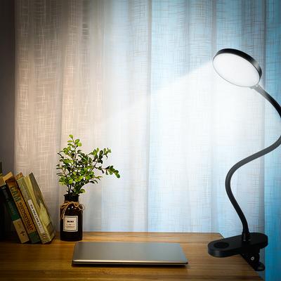 USB Charging Clip Desk Lamp Bedside Reading Lamp with 3 Color Modes and Adjustable Brightness - Black