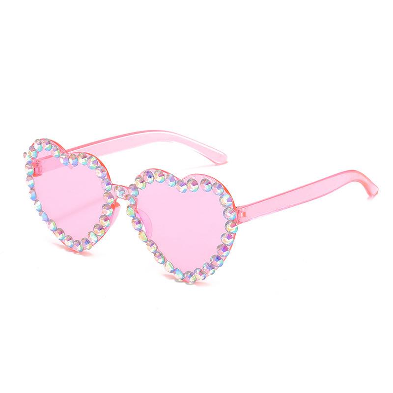 Ladies' Trendy Glasses Decorative Heart Shaped Sunglasses Uv400 Sunglasses Uv400 Diamonds Studded Sunglasses For Wedding Party