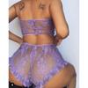 Sexy Lingerie Women's Lace Tulle Ruffled Lingerie Babydoll Sexy Perspective Hollow Sexy Lingerie Pajamas Exotic Set