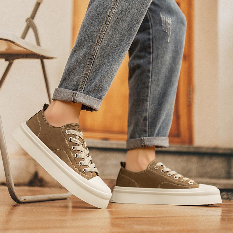 New casual men's Leather board shoes Trendy minimalist design style Daily office outdoor fashion party Youth quality Black shoes