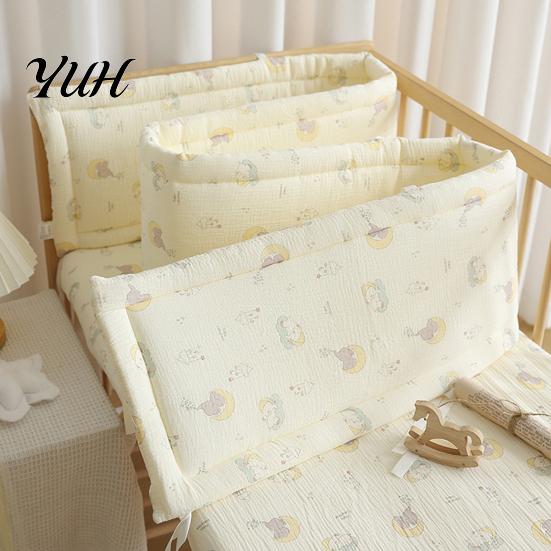 Protection de lit bébé facile à installer Coton Bumper Pad pour nouveau-nés, Anti-collision Respirant Matelassage Fixe Doublure de lit pour tout-petits, Doublure de protection douce