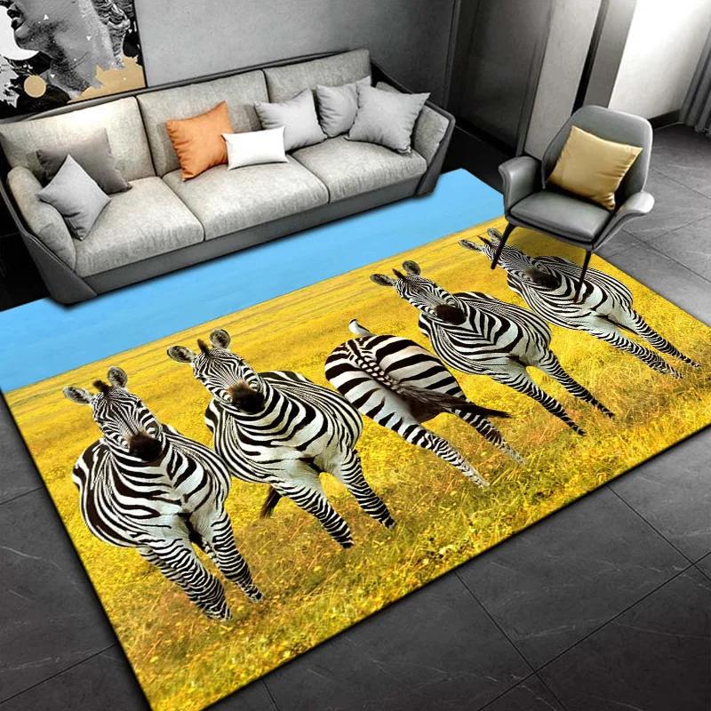 Wild Animal Zebra Area Rug Large,Carpet Rug for Living Room Bedroom Kitchen Doormat Decoration, bedroom decor  carpets cool