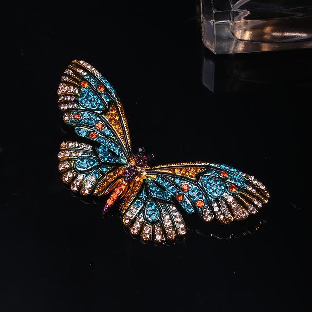 

Многоцветная брошь-бабочка со стразами Pavé Crystal, модная брошь-бабочка ручной работы со стразами, элегантные аксессуары