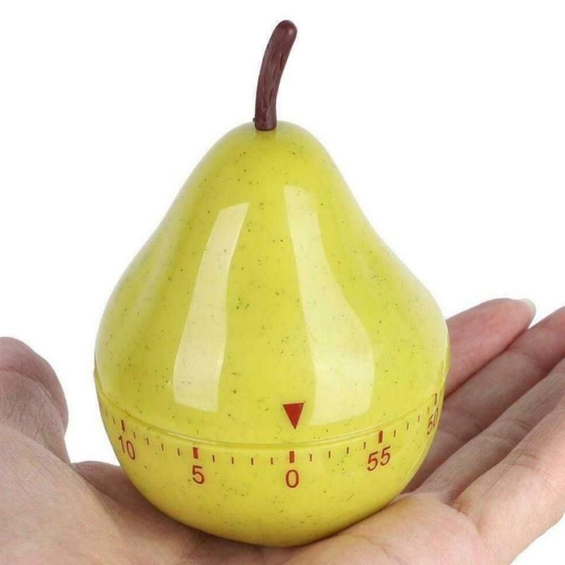 Timer Meccanico a Carica Manuale da 60 Minuti a Forma di Pera per Cucina e Cottura Movimento Meccanico Plastica Non Richiede Batteria