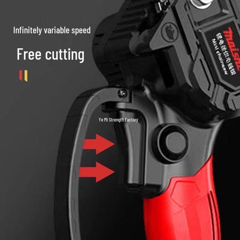 Rechargeable Handheld Lithium Electric Chainsaw - Compact, Wireless, One-Handed Use for Household and Outdoor Tasks