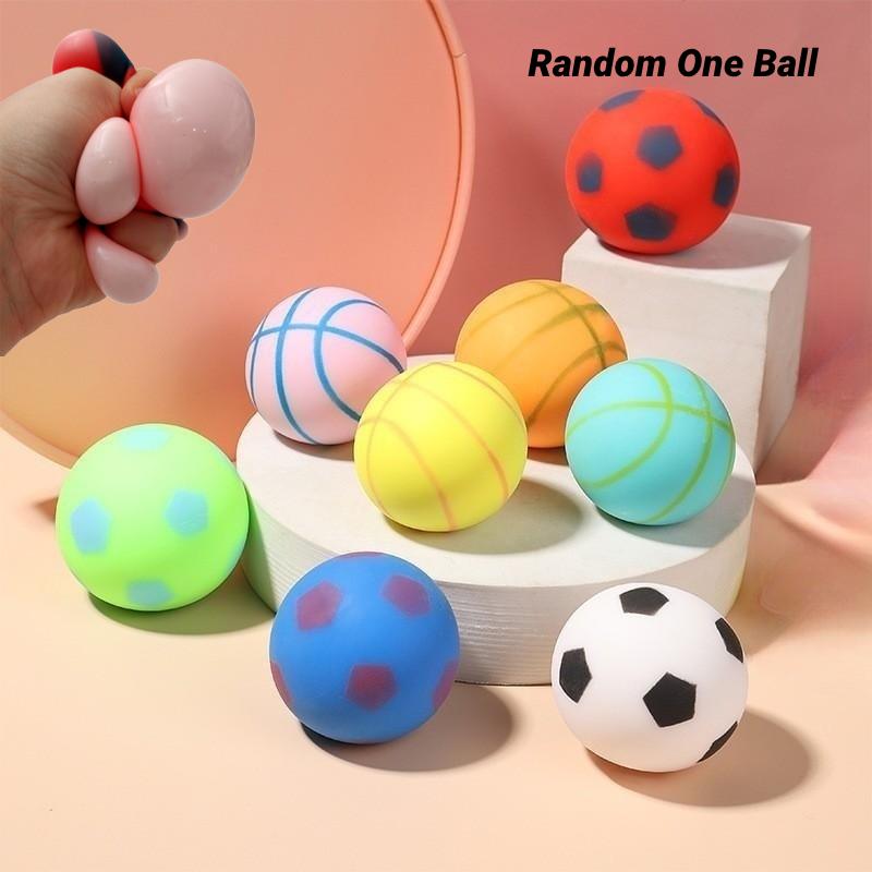 Color 1ps Random Football Basketball Mochi Squishy Toy Balls Game Stress Relief
