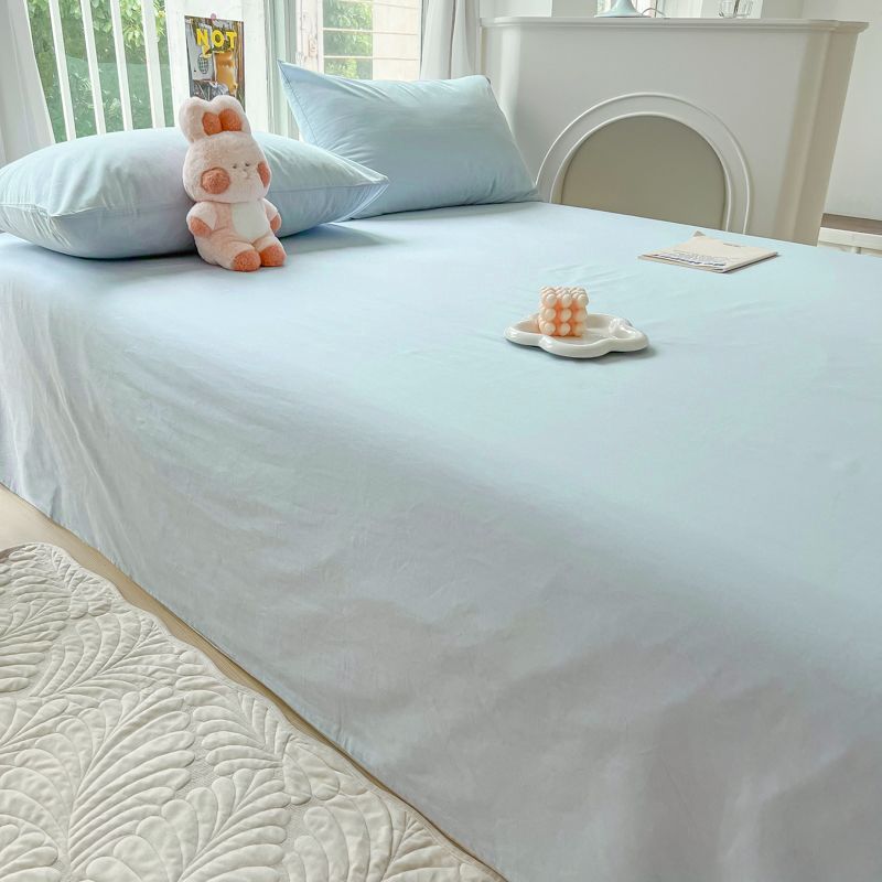 Striped Washable Bed Sheet Solid Color For Student Dormitory