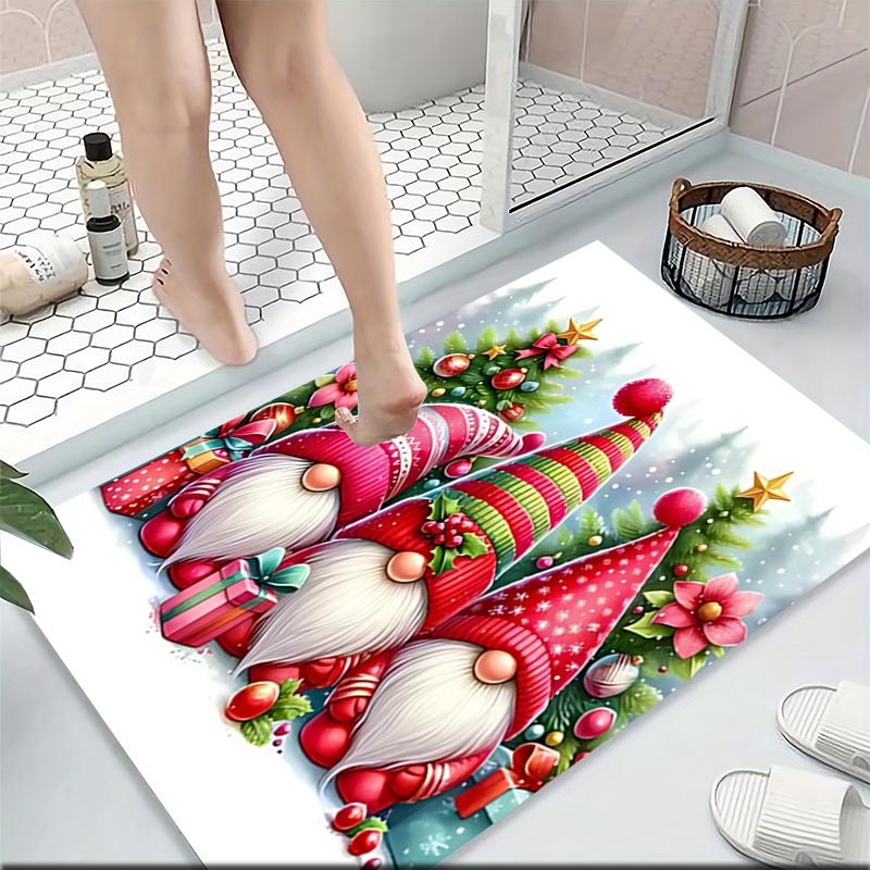 1Pc Christmas Gnome Celebration Carpet Rug Soft Washable Antislip Home Living Room Sofa Mats Personalized Christmas Rug